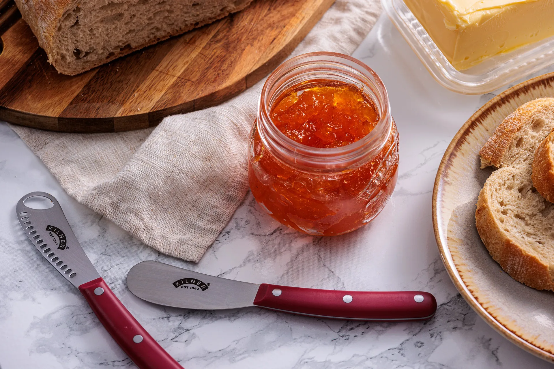 Set di coltelli da burro Kilner, Rosso-acciaio inossidabile Kilner