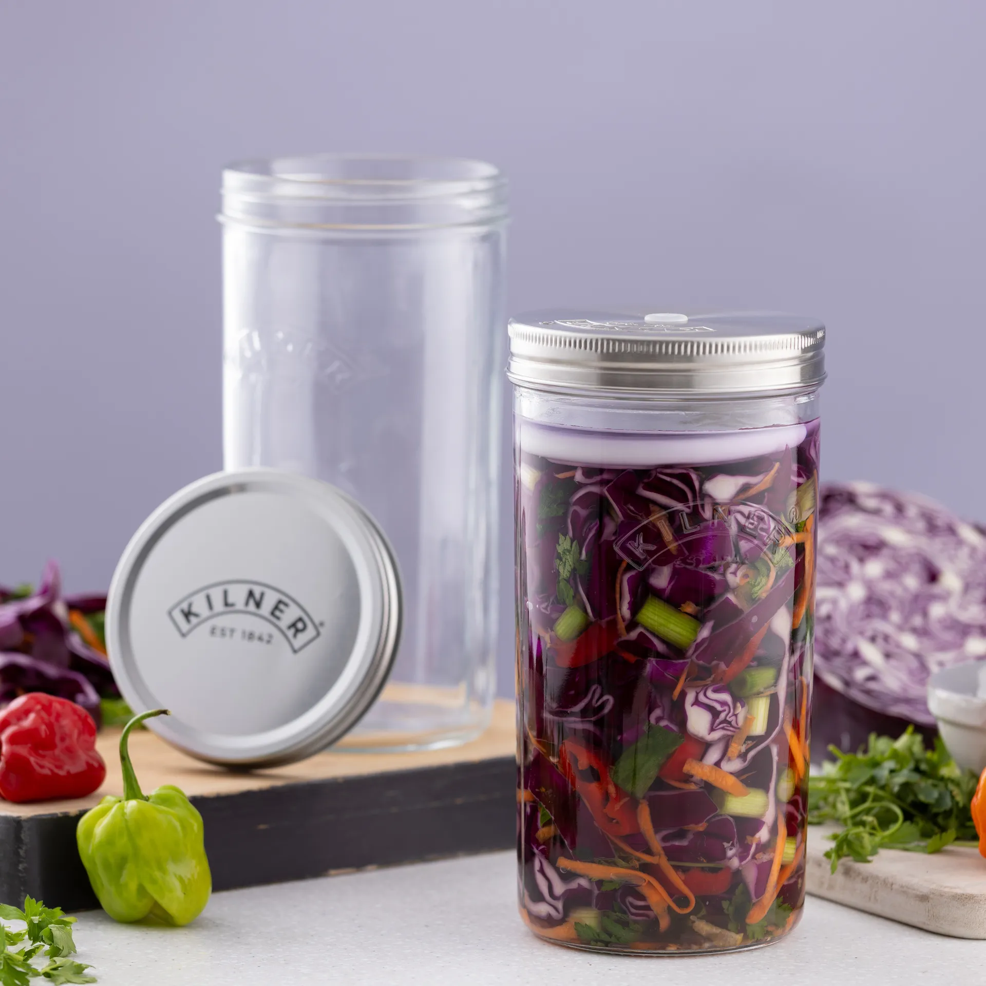 Set di fermentazione Kilner, Chiaro-acciaio inox, 1 L Kilner
