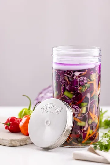 Set di fermentazione Kilner - Chiaro-acciaio inox, 1 L - Kilner