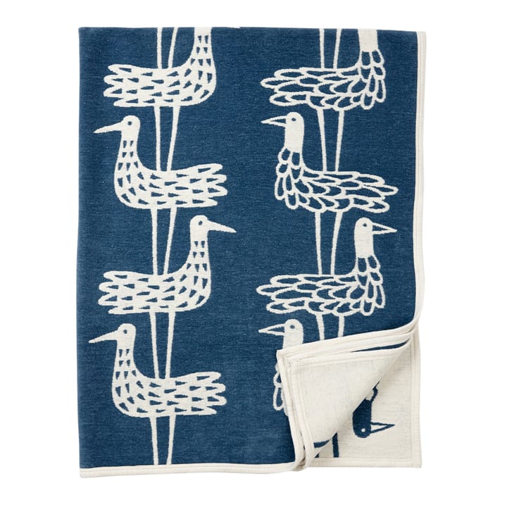 Coperta in ciniglia Shore birds - blu - Klippan Yllefabrik