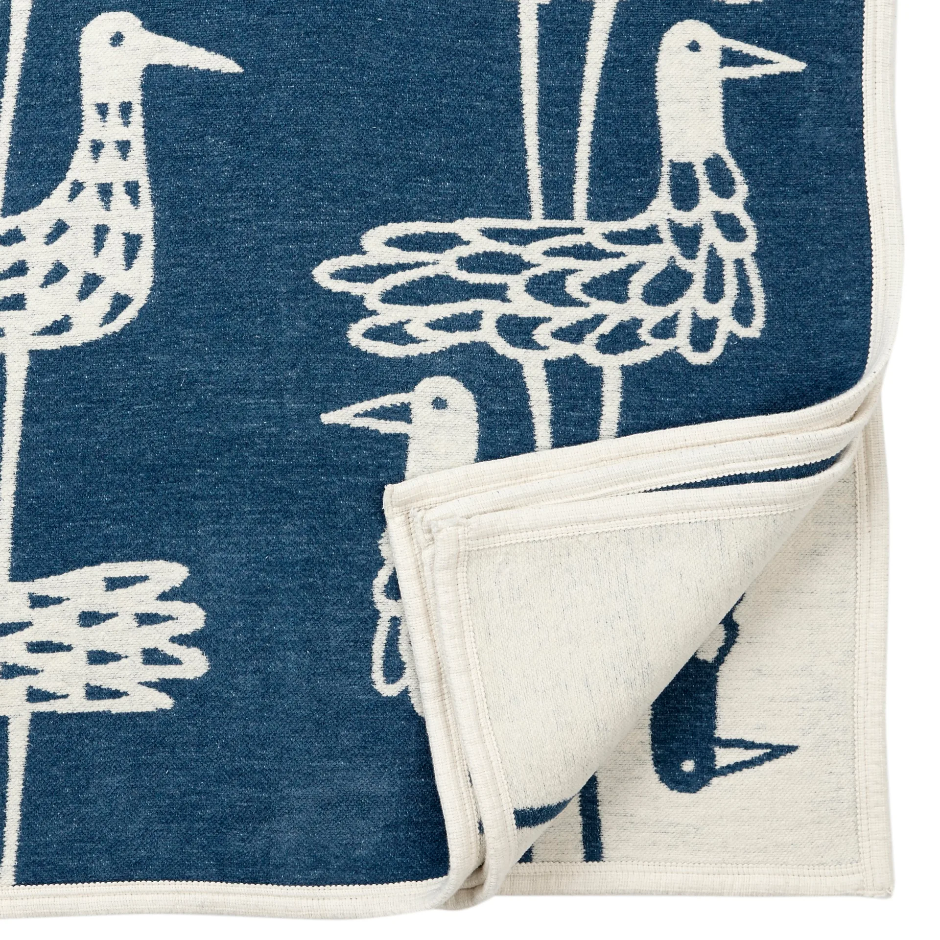 Coperta in ciniglia Shore birds, blu Klippan Yllefabrik