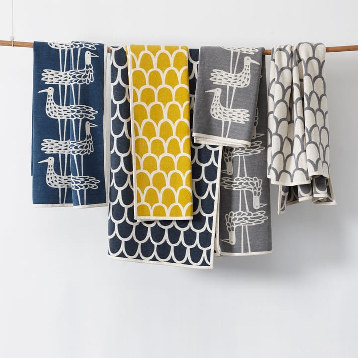 Coperta in ciniglia Shore birds, blu Klippan Yllefabrik
