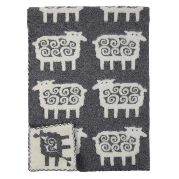 Coperta in lana di pecora - grigio 130x180 cm - Klippan Yllefabrik