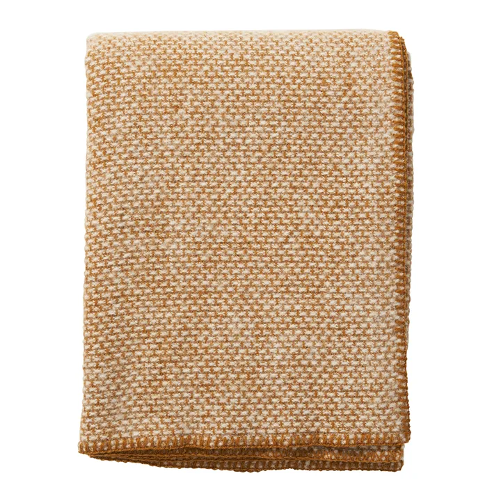 Coperta in lana Domino - Crème caramel, 130x180 cm - Klippan Yllefabrik