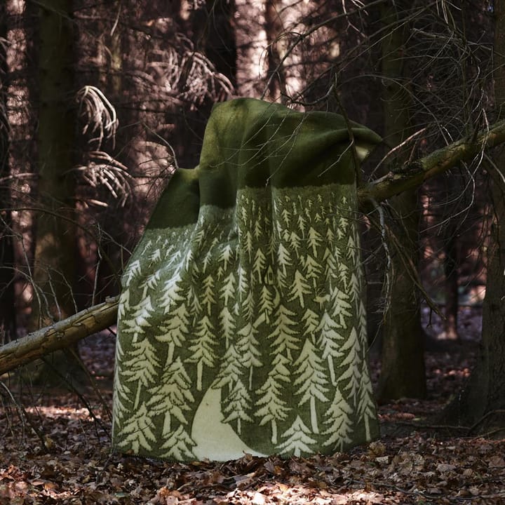 Coperta in lana House in the Forest  - verde - Klippan Yllefabrik