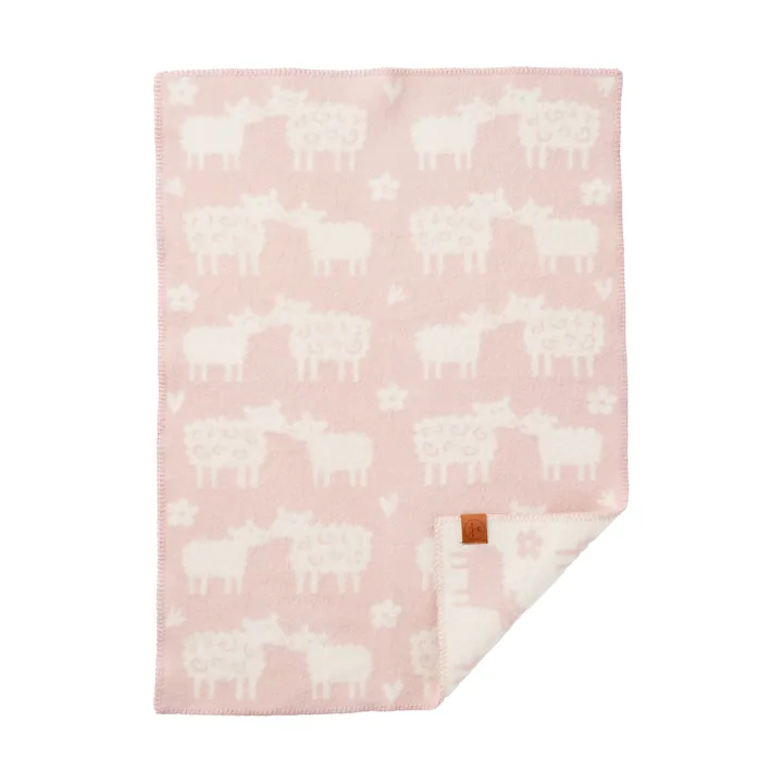 Coperta per bambini Bää lana - Rosa soft, 65x90 cm - Klippan Yllefabrik