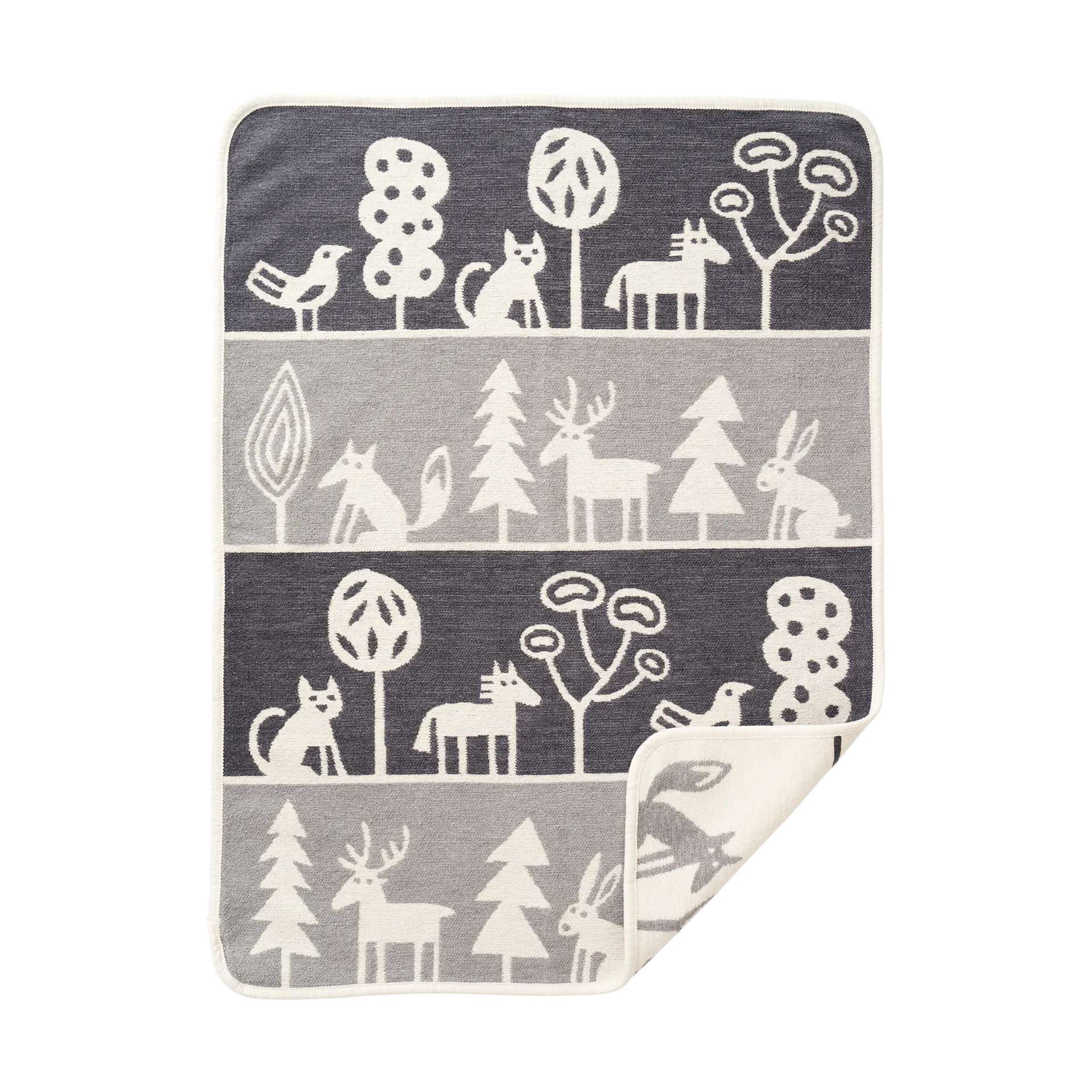 Coperta per neonati Wildlife 70x90 cm, Grigio Klippan Yllefabrik
