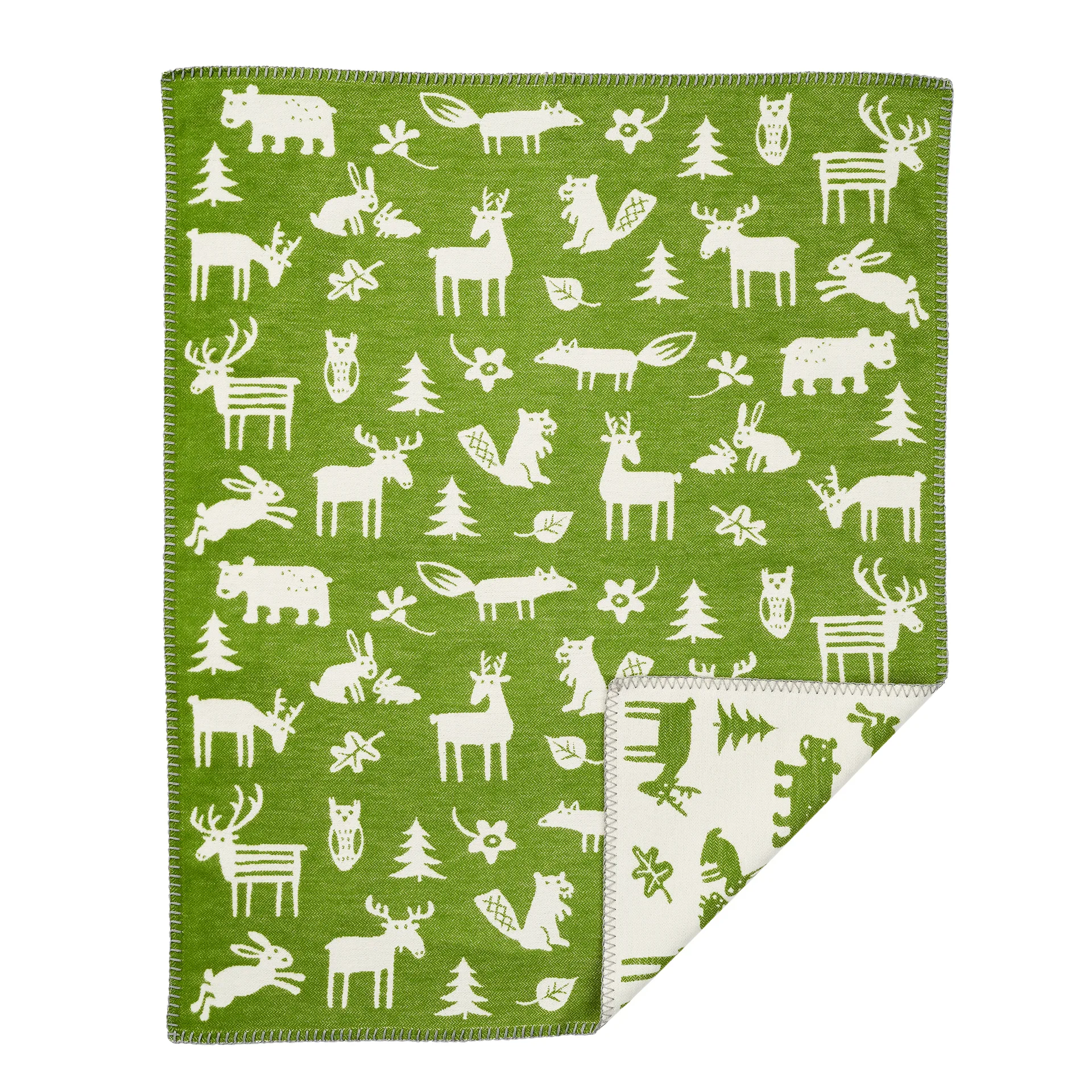 Coperta per neonato Forest in cotone, verde Klippan Yllefabrik