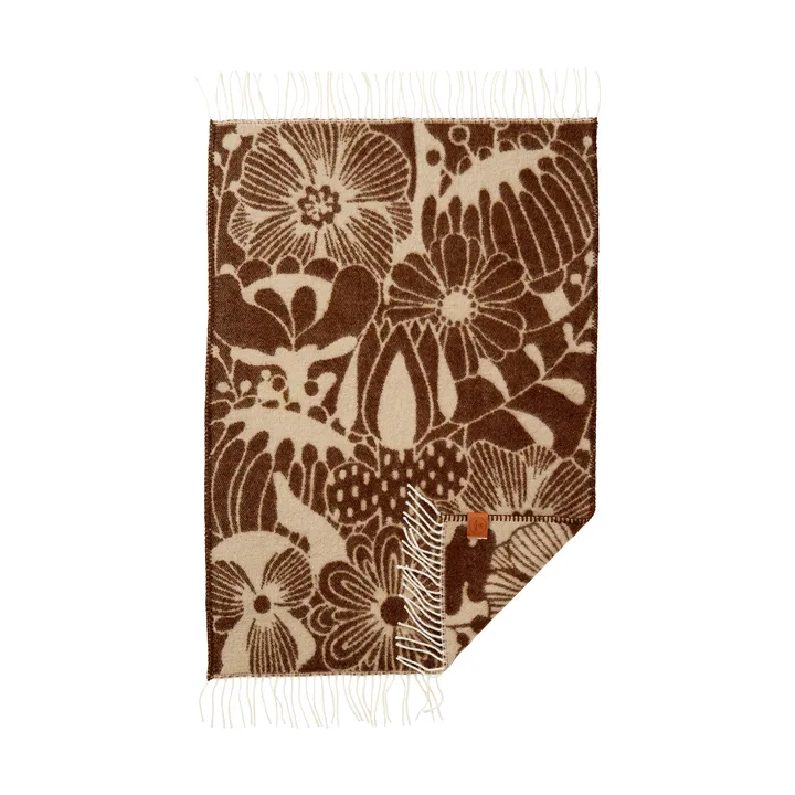 Copertina per bambini Blomranka - Marrone-beige, 65x110 cm - Klippan Yllefabrik