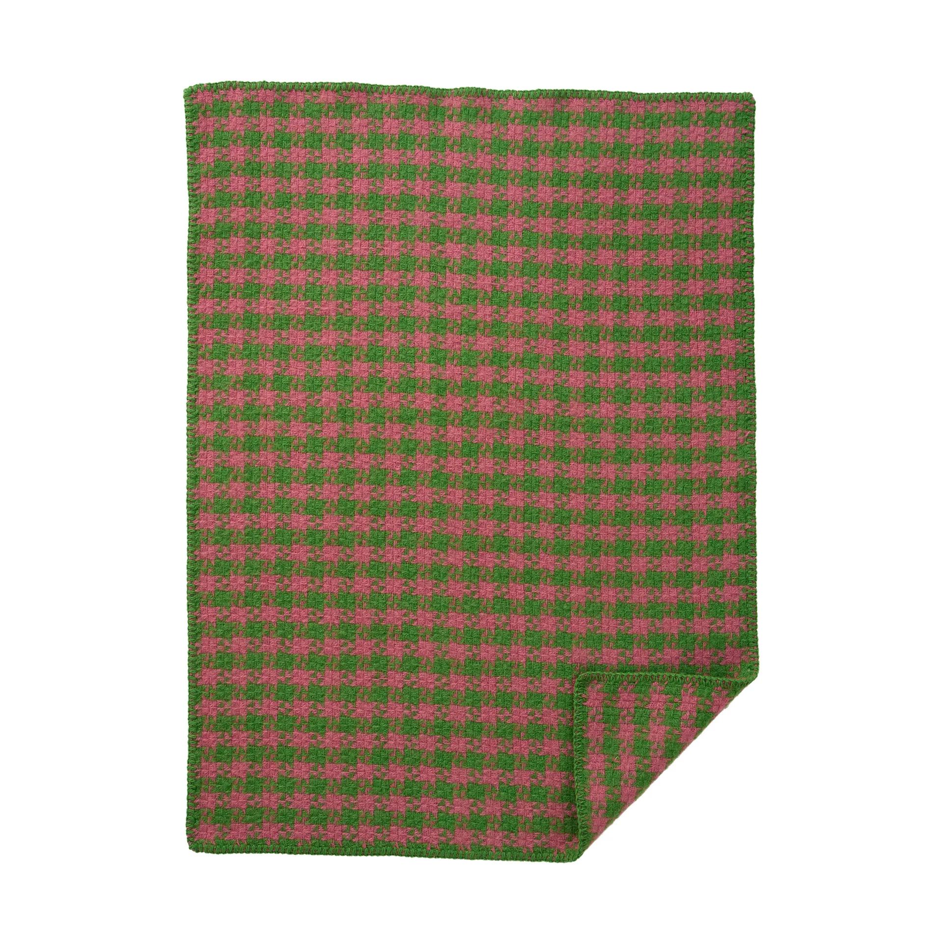 Copertina per bambini Dogtooth 65x90 cm, Verde-rosa Klippan Yllefabrik