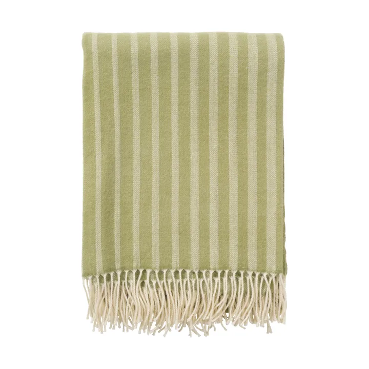 Irregular stripes coperta in lana - Olive, 130x200 cm - Klippan Yllefabrik