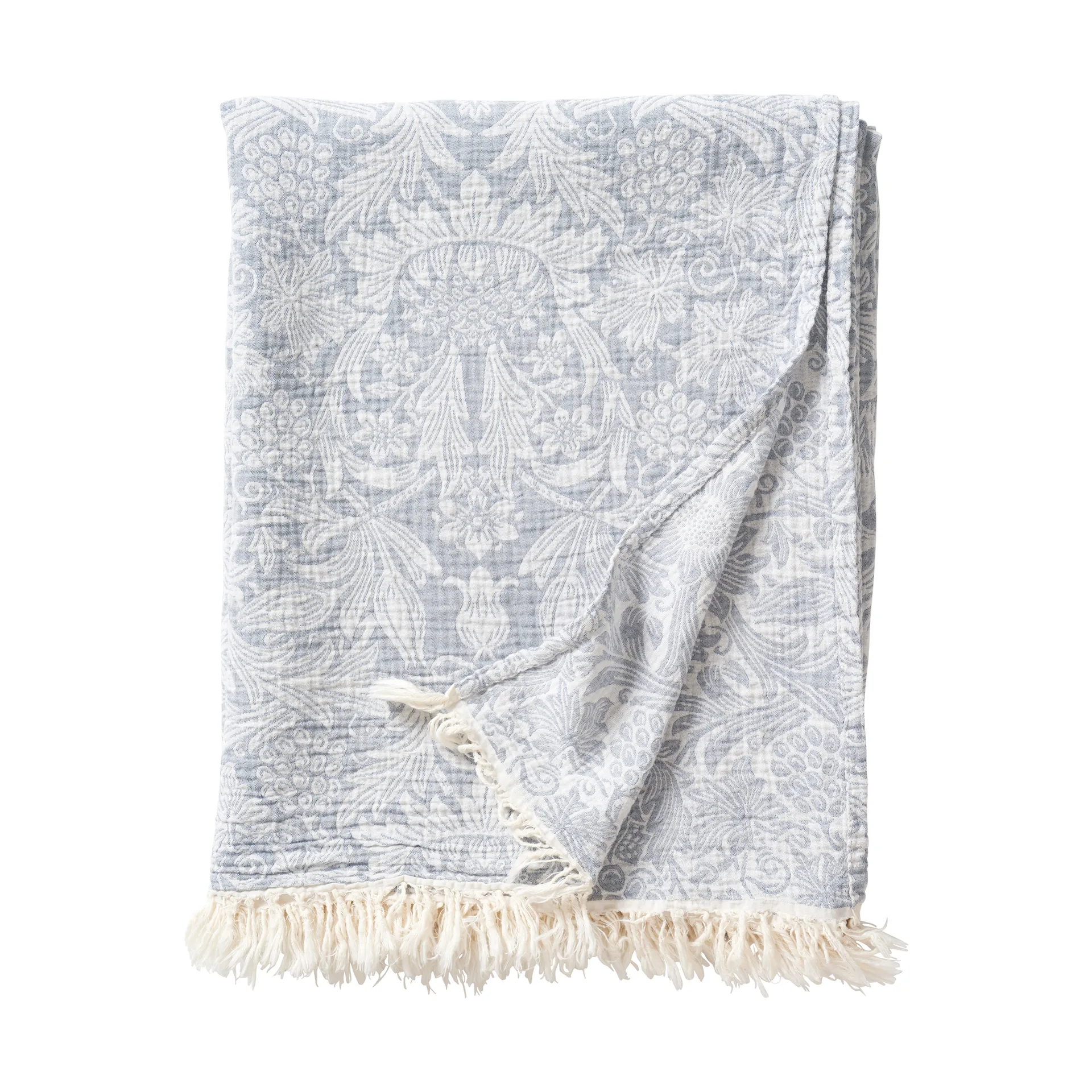 Plaid in cotone Sunflower, 140x200 cm, Denim scuro Klippan Yllefabrik