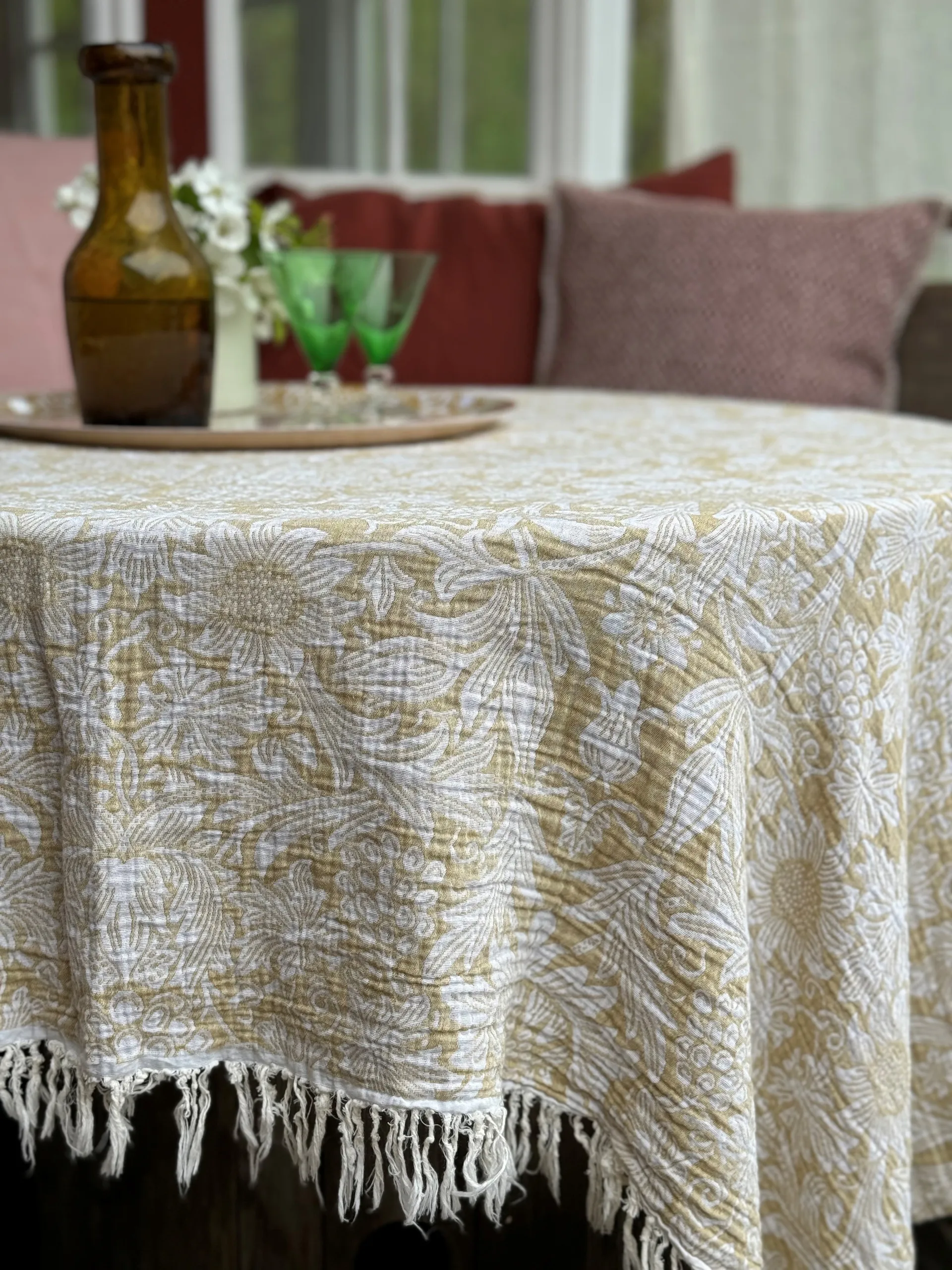 Plaid in cotone Sunflower, 140x200 cm, Oro Klippan Yllefabrik