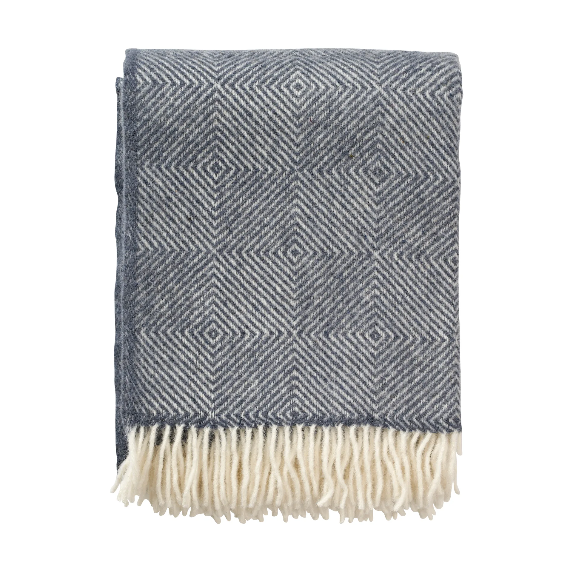 Plaid in lana Gooseye 130x200 cm, Smokey blue Klippan Yllefabrik