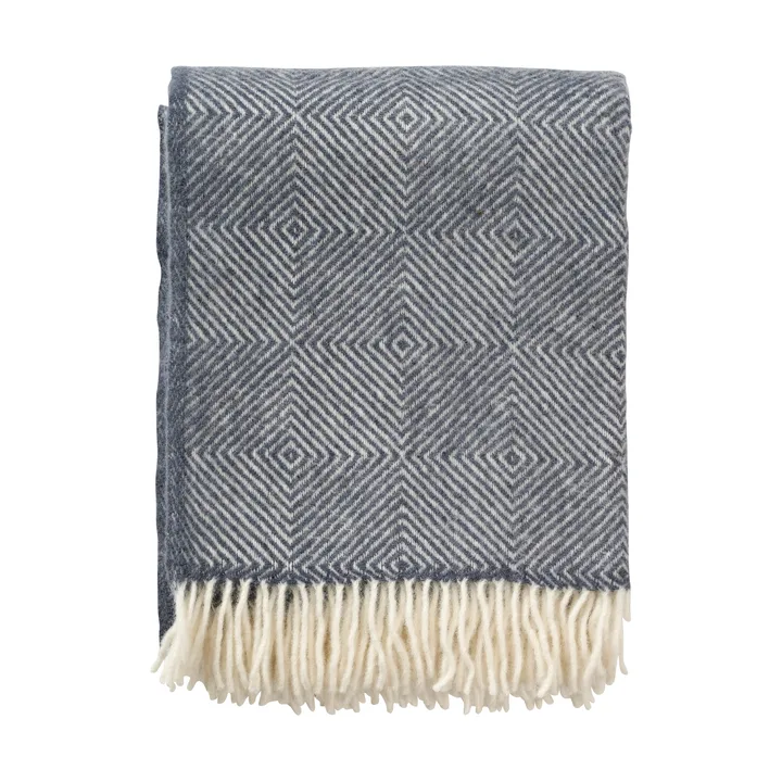 Plaid in lana Gooseye 130x200 cm - Smokey blue - Klippan Yllefabrik