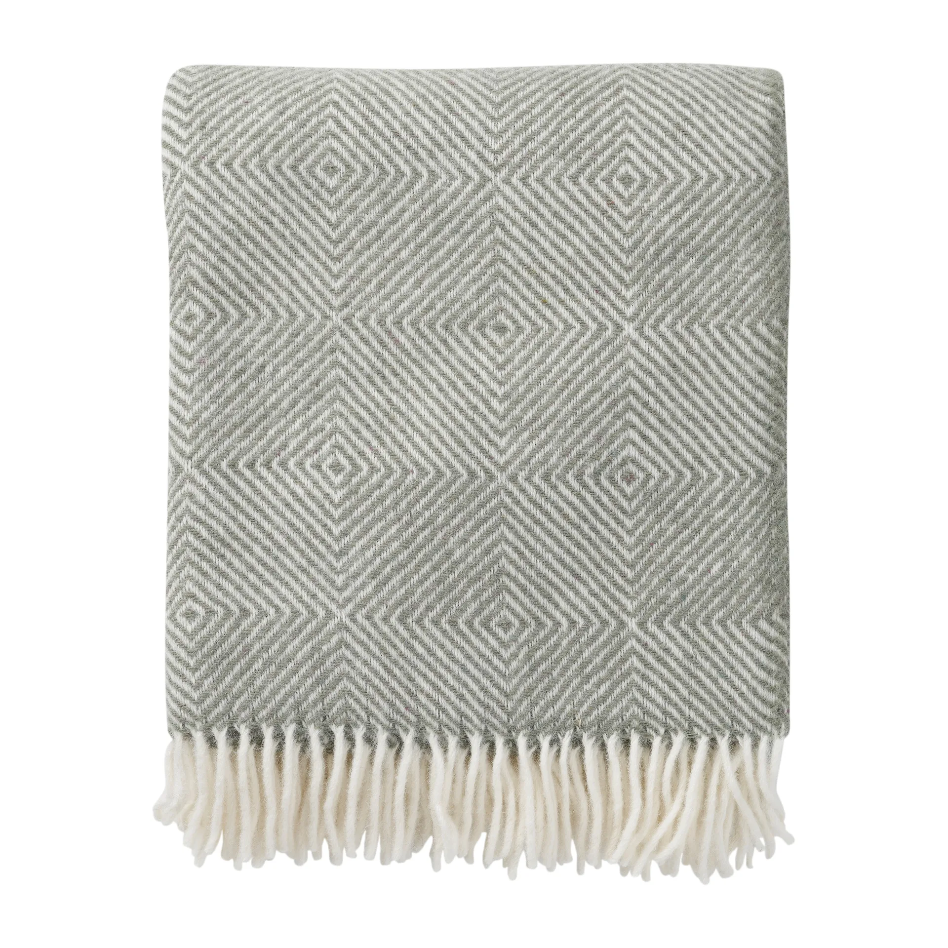 Plaid in lana Gooseye 130x200 cm, Verde Klippan Yllefabrik