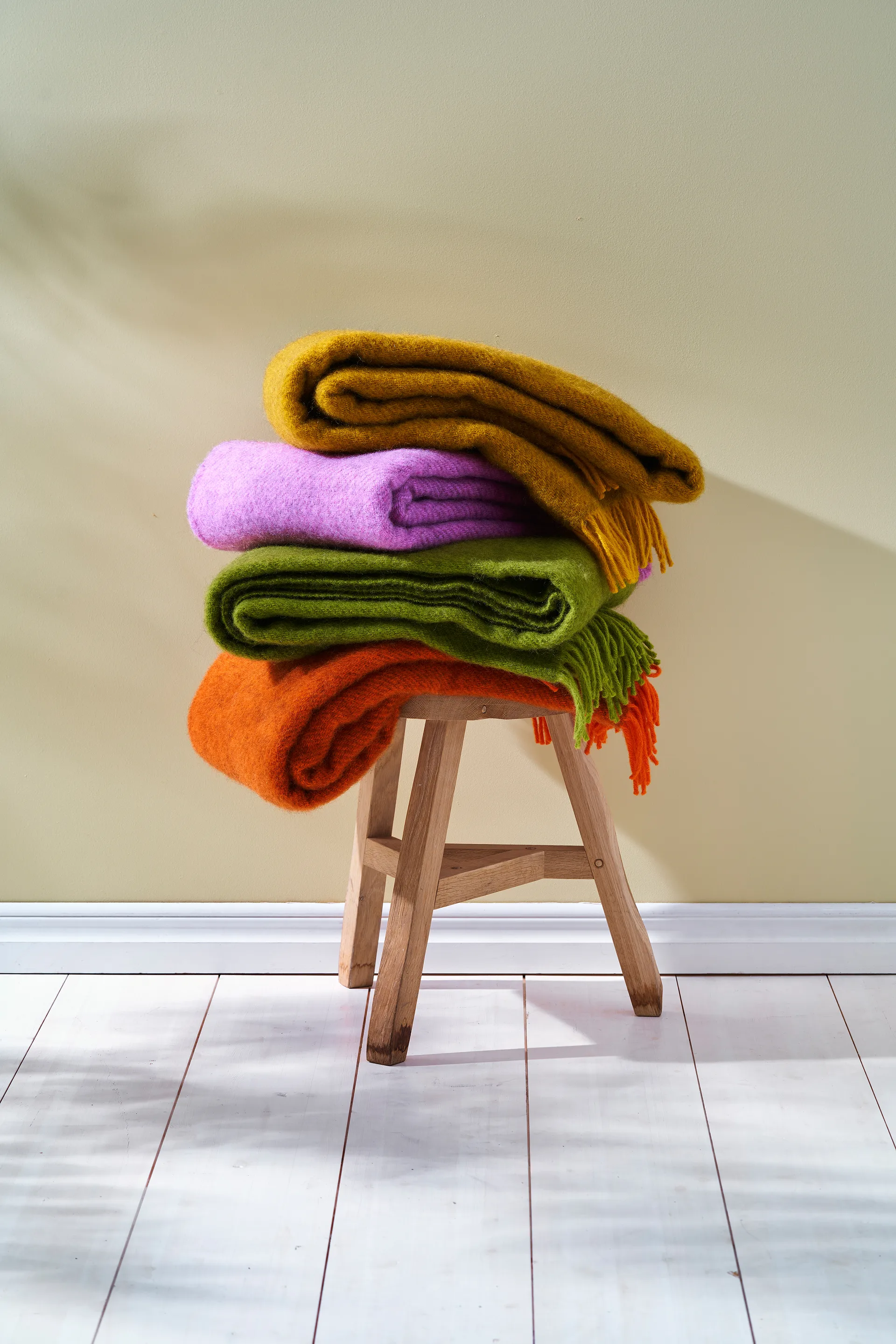 Plaid in lana Gotland 130x200 cm, Arancione Klippan Yllefabrik