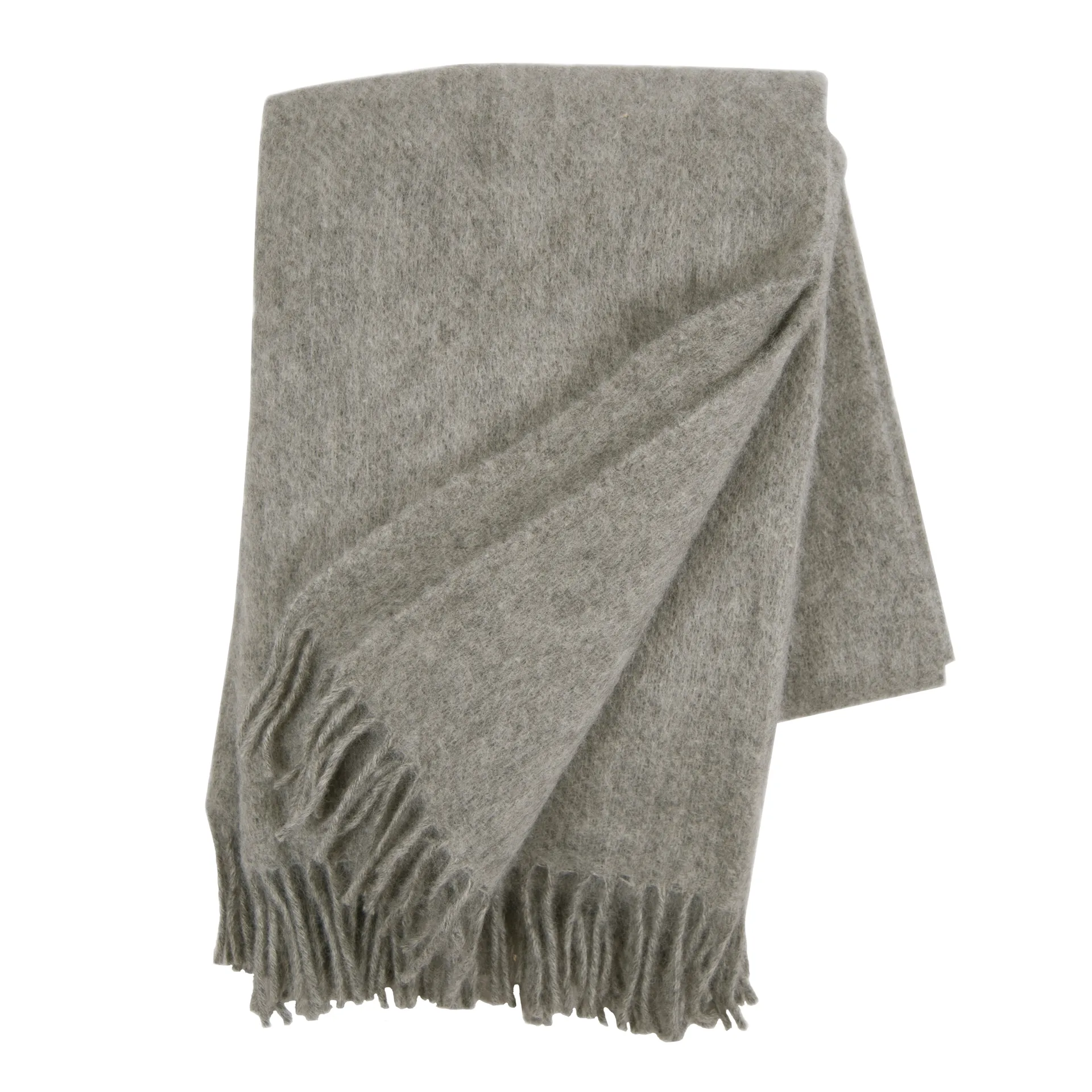 Plaid in lana Gotland 130x200 cm, grigio naturale Klippan Yllefabrik