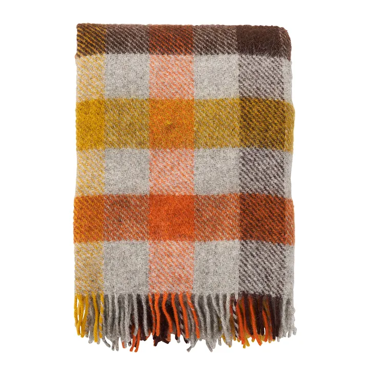 Plaid in lana Gotland 130x200 cm - Multi-giallo - Klippan Yllefabrik