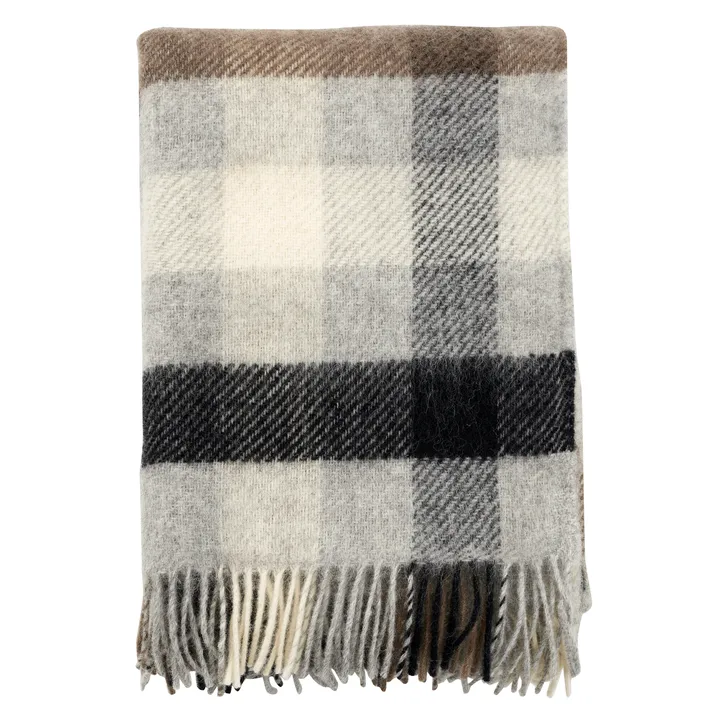 Plaid in lana Gotland 130x200 cm - Multi grey - Klippan Yllefabrik