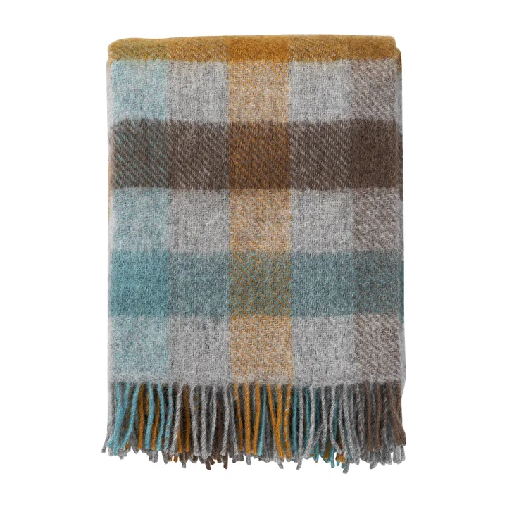 Plaid in lana Gotland 130x200 cm - Multi-turchese - Klippan Yllefabrik