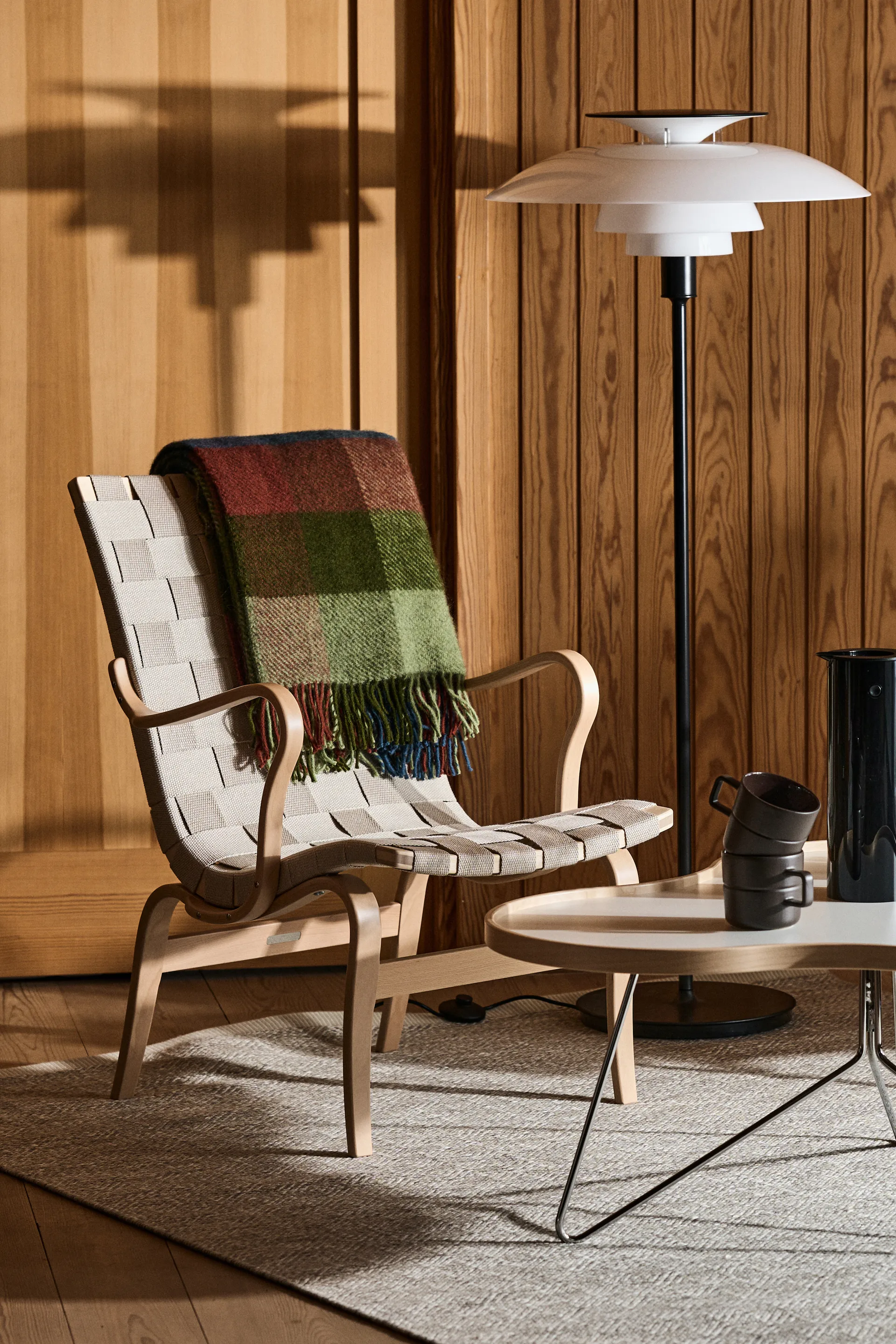 Plaid in lana Gotland 130x200 cm, multicolore-verde Klippan Yllefabrik