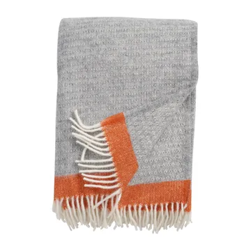 Plaid in lana Hampus 130x200 cm - Grigio-arancione - Klippan Yllefabrik