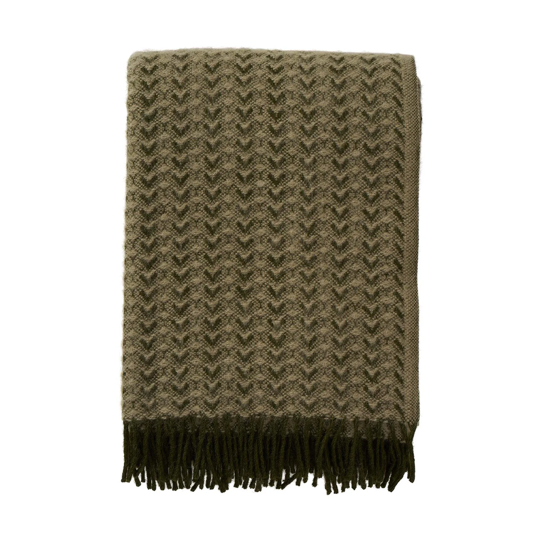 Plaid in lana Ilse 130x200 cm, Wood-green Klippan Yllefabrik