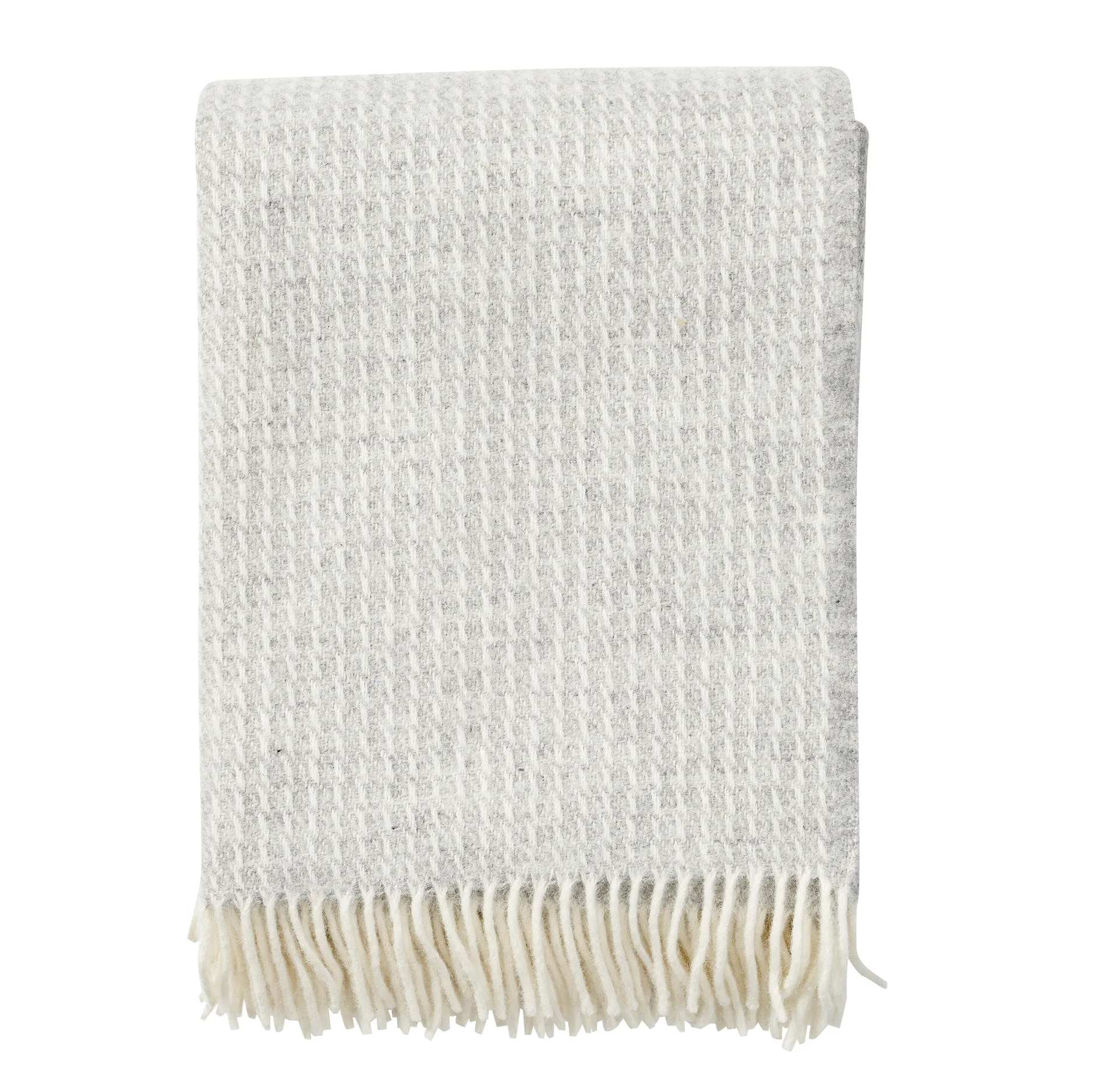 Plaid in lana Line, grigio chiaro Klippan Yllefabrik
