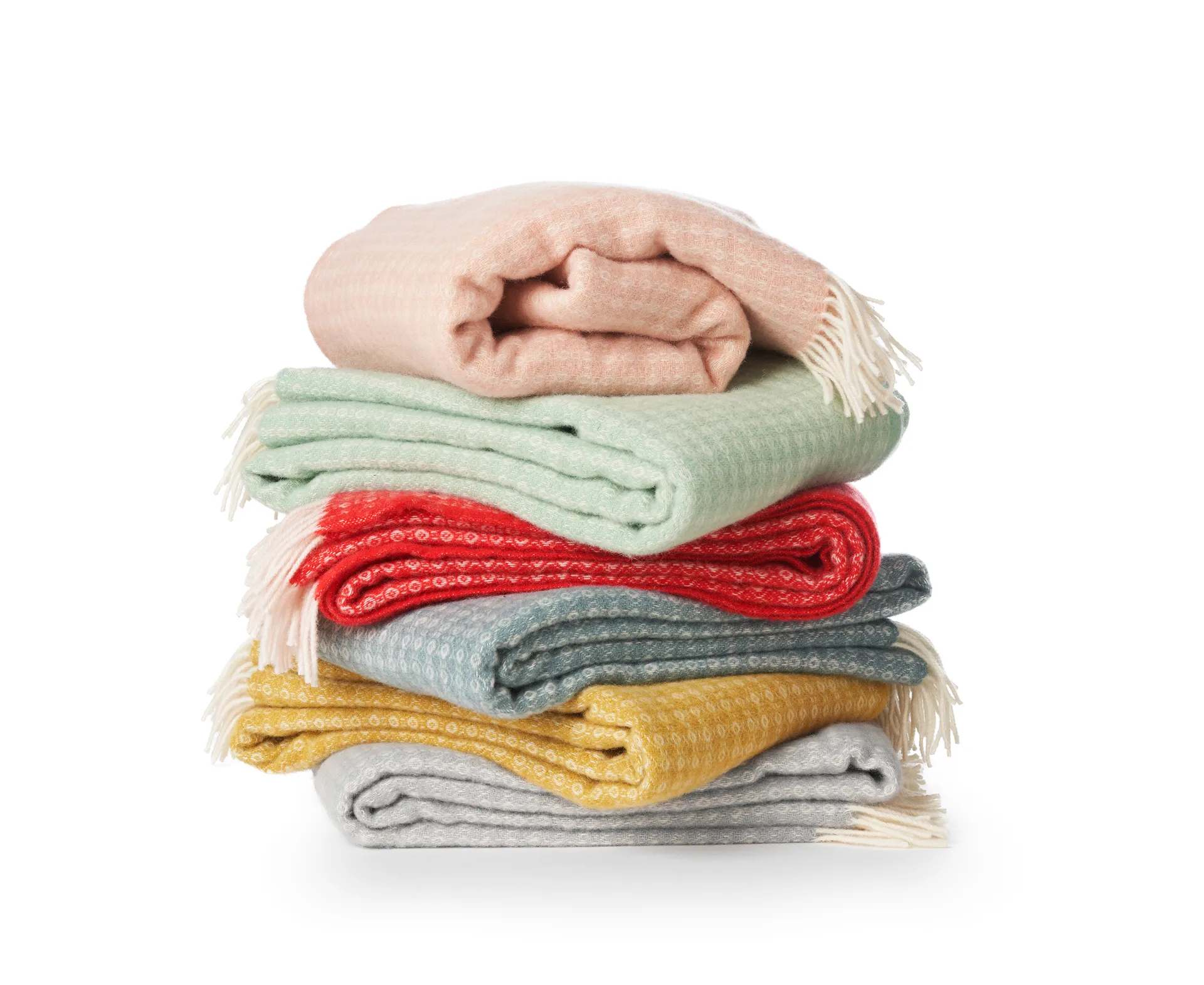 Plaid in lana Loop 130x200 cm, Sky blue (blu) Klippan Yllefabrik