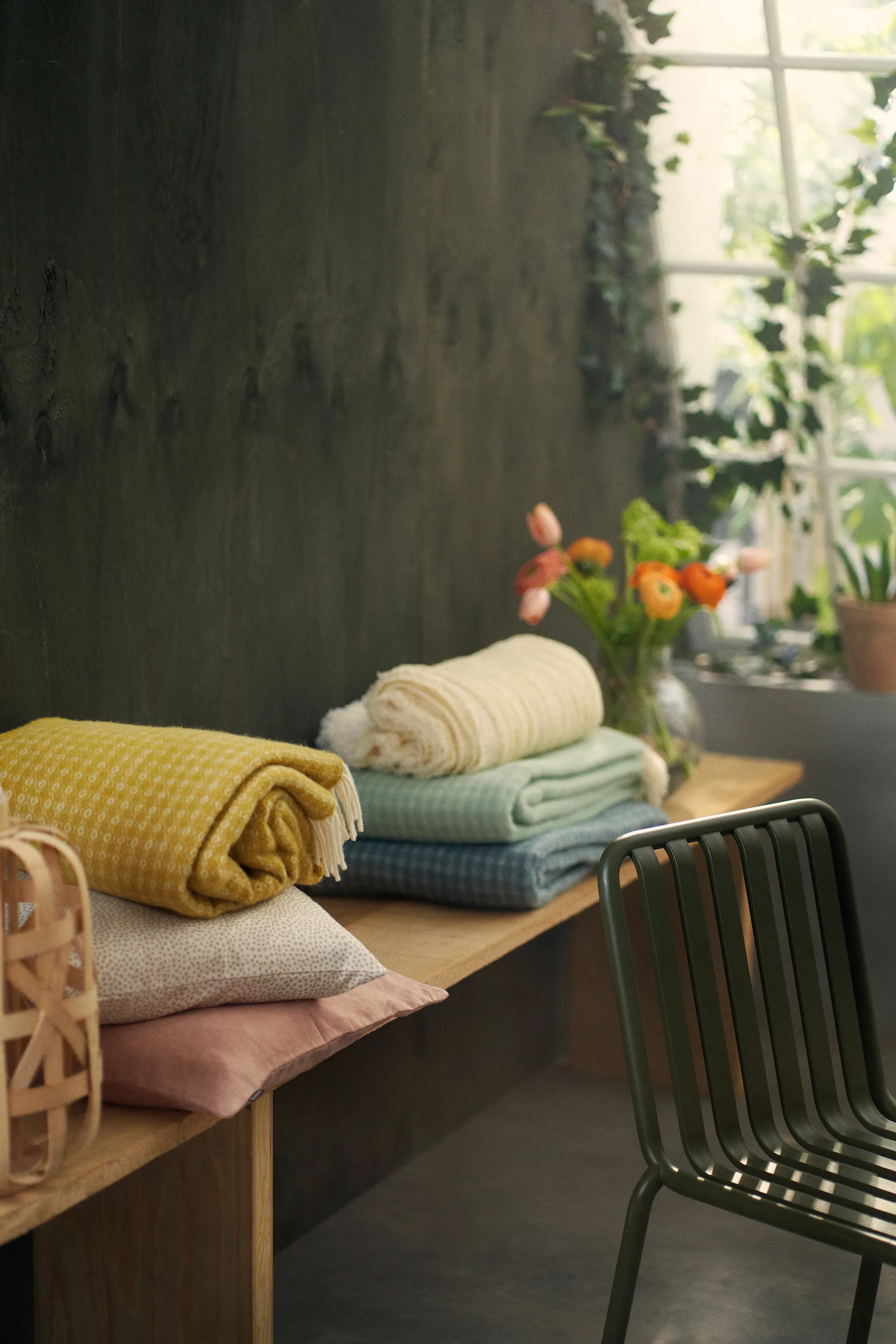 Plaid in lana Loop 130x200 cm, Sky blue (blu) Klippan Yllefabrik