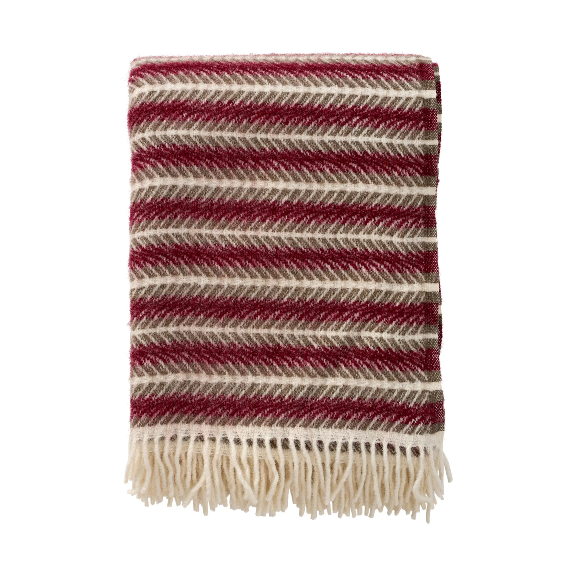 Plaid in lana Oscar 130x200 cm, Multi bordeaux Klippan Yllefabrik