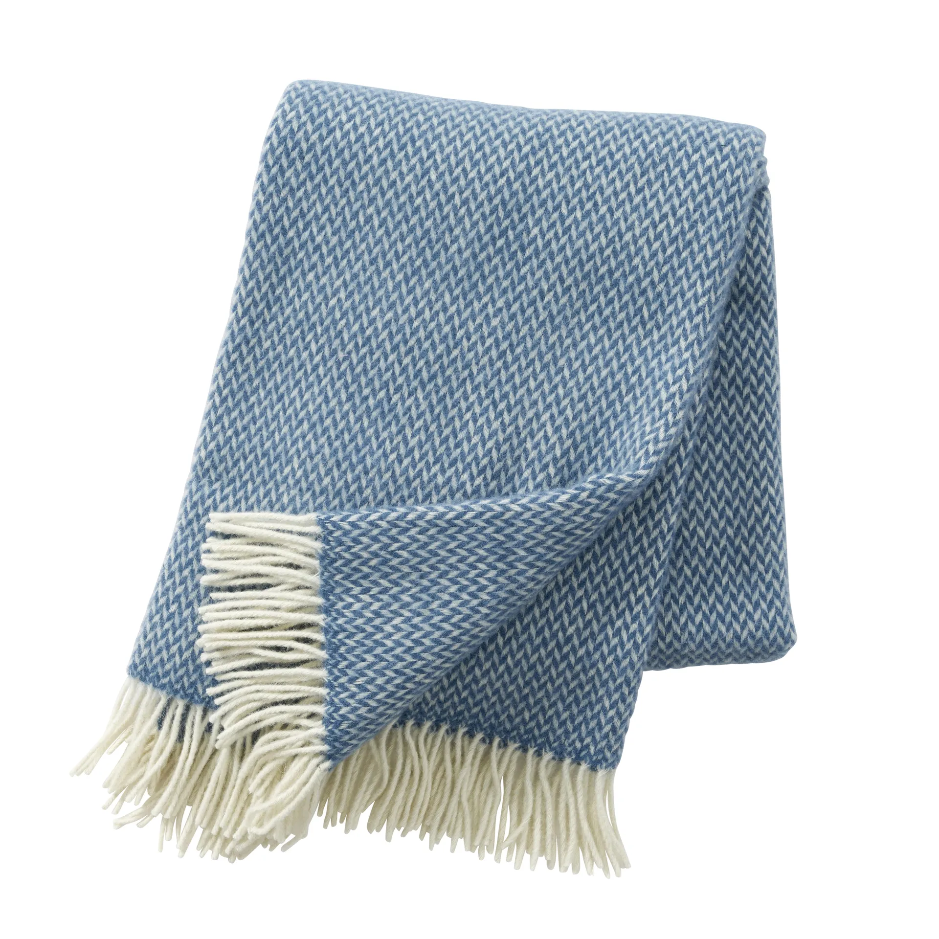 Plaid in lana Pulse, china blue (blu) Klippan Yllefabrik