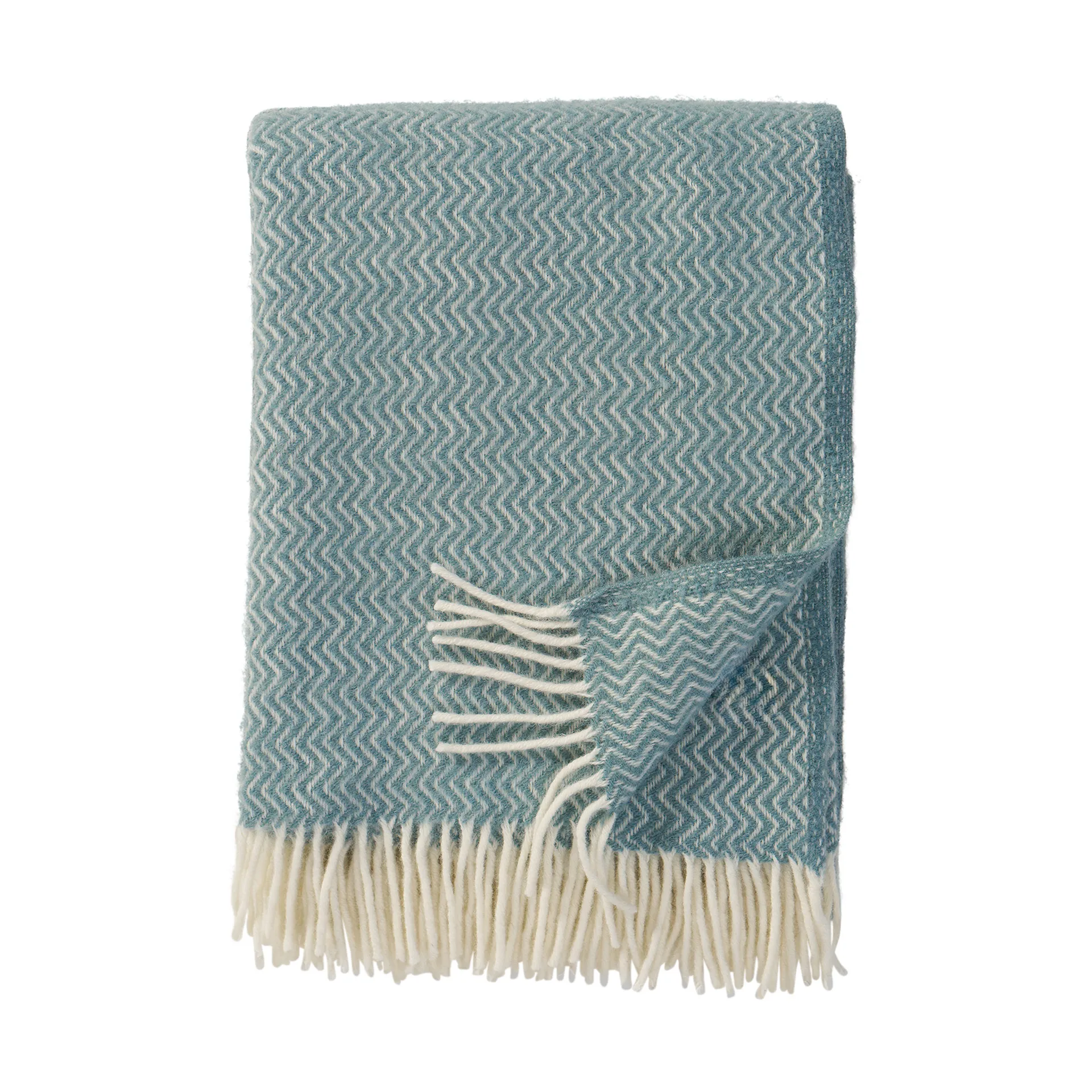 Plaid in lana Sorbet 130x200 cm, Blu setoso Klippan Yllefabrik