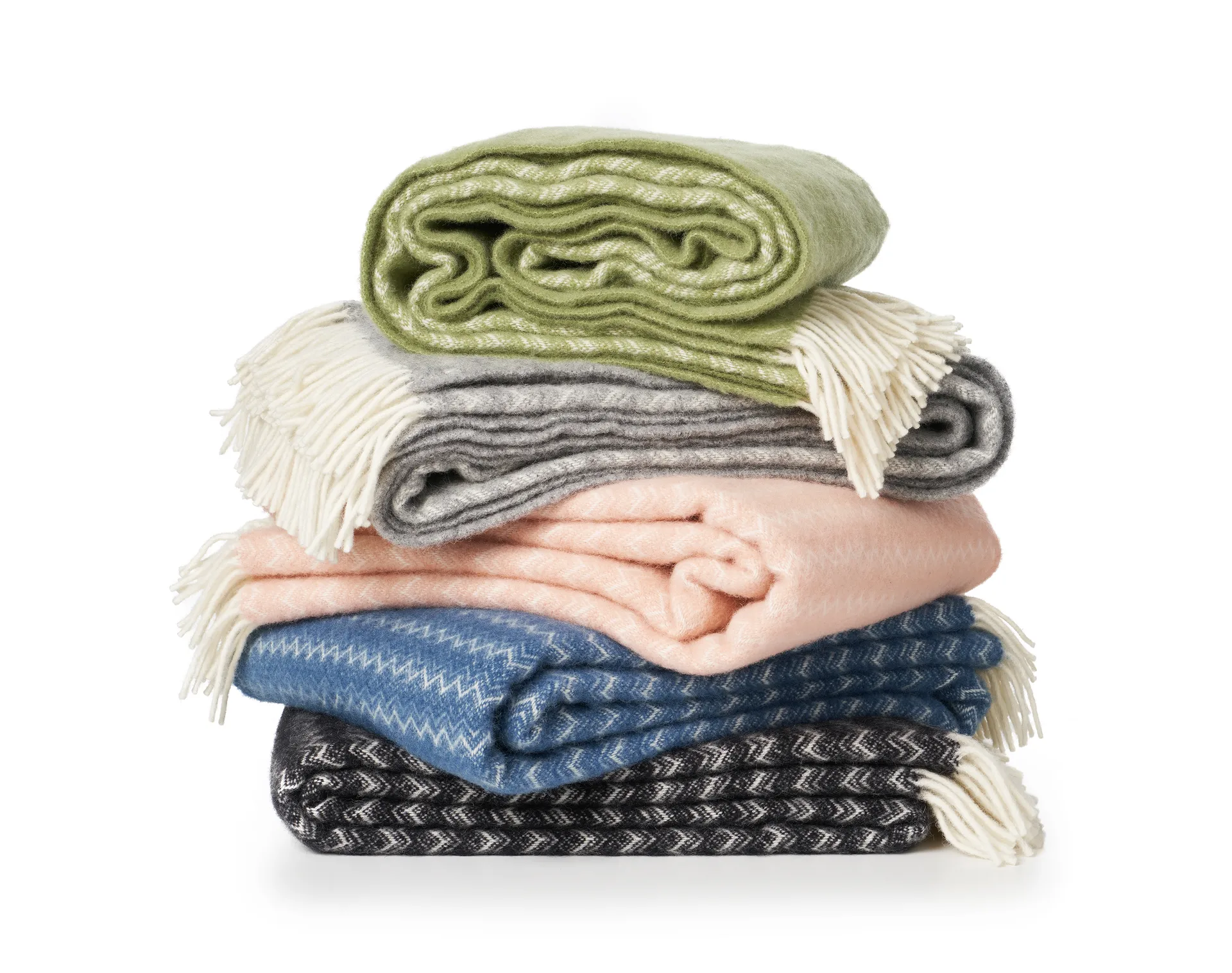 Plaid in lana Summit 130x200 cm, Verde Klippan Yllefabrik