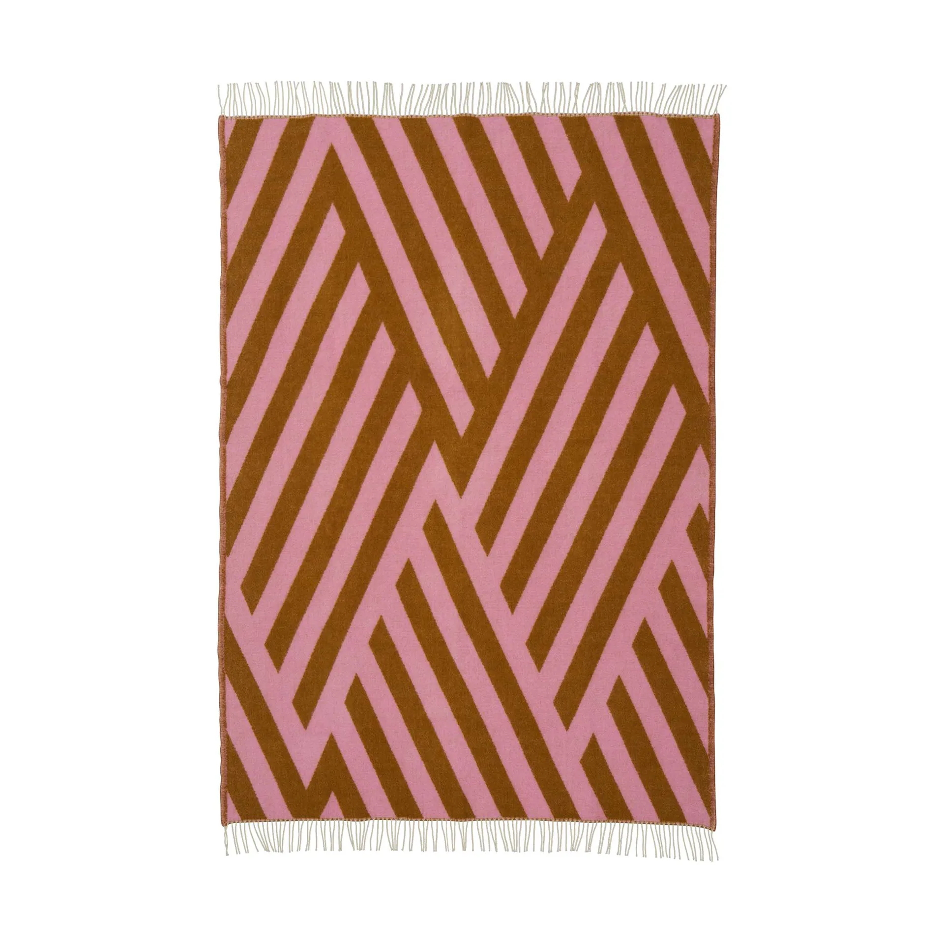 Plaid in lana Tangent 130x200 cm, Pink-carmel Klippan Yllefabrik