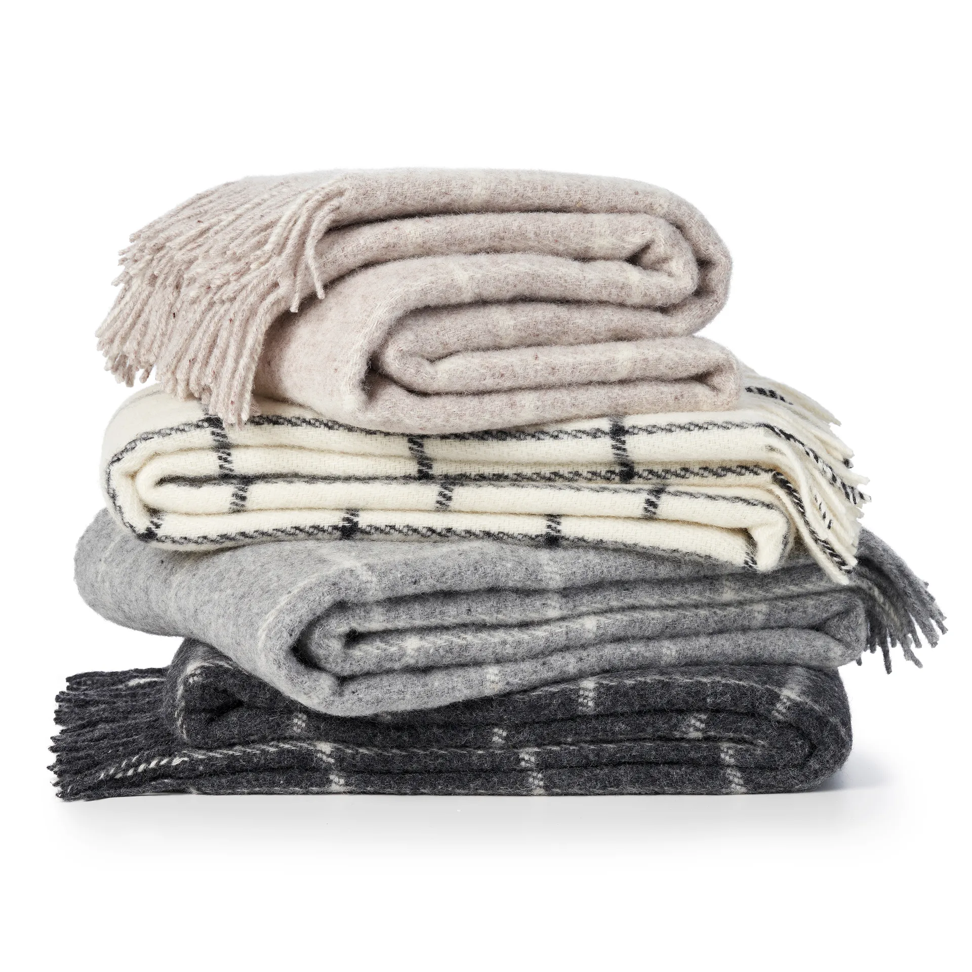 Plaid in lana Vinga, Beige Klippan Yllefabrik