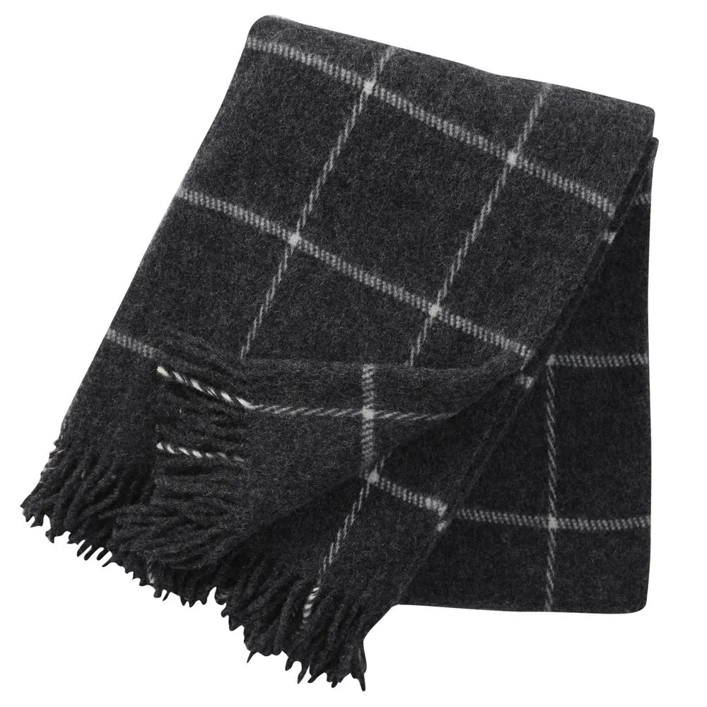Plaid in lana Vinga, grigio scuro Klippan Yllefabrik