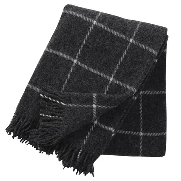 Plaid in lana Vinga - grigio scuro - Klippan Yllefabrik