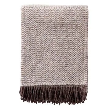 Plaid in lana Wave - marrone naturale - Klippan Yllefabrik