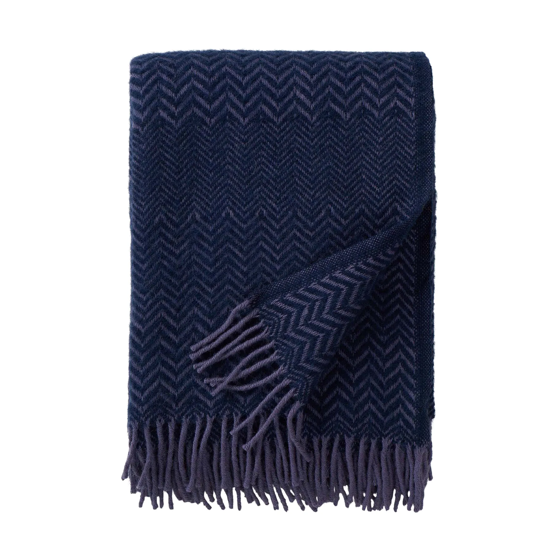 Plaid in lana Zigzag 130x200 cm, Heather Klippan Yllefabrik