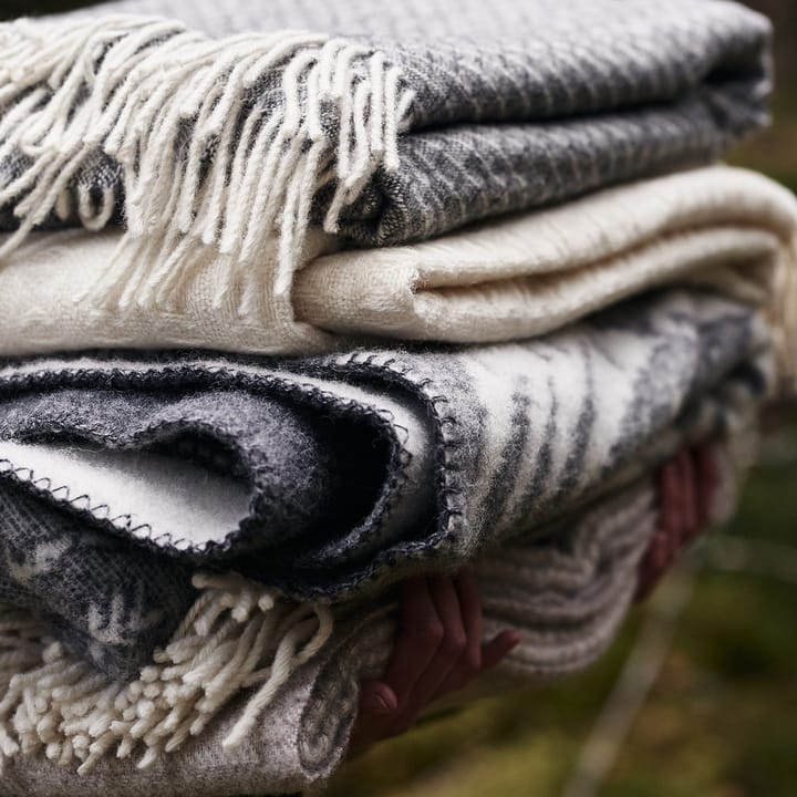 Plaid lana Twist - bianco naturale - Klippan Yllefabrik