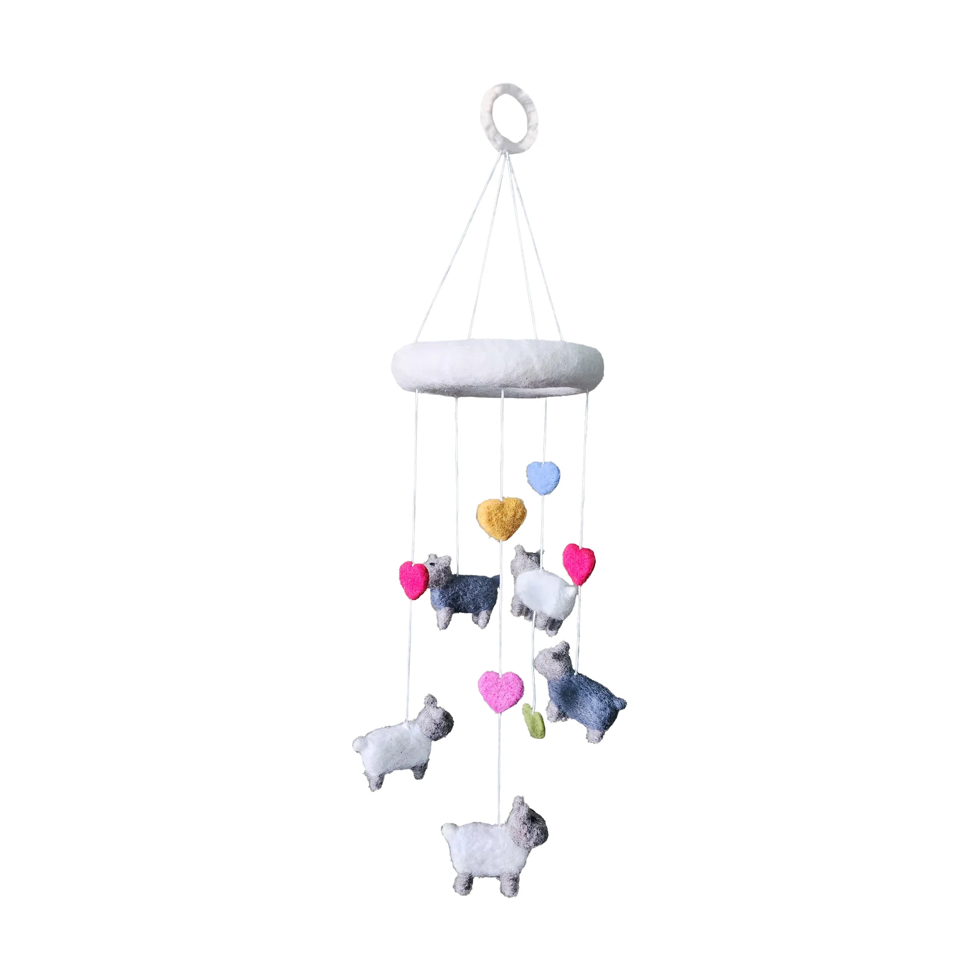 Sheep mobile feltro, 15x50 cm Klippan Yllefabrik