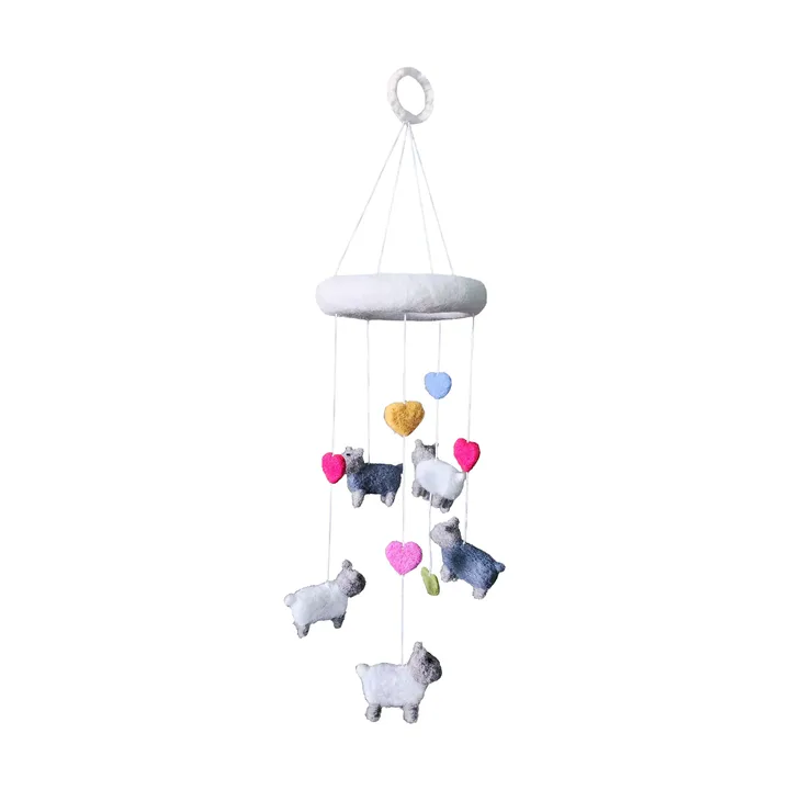 Sheep mobile feltro - 15x50 cm - Klippan Yllefabrik
