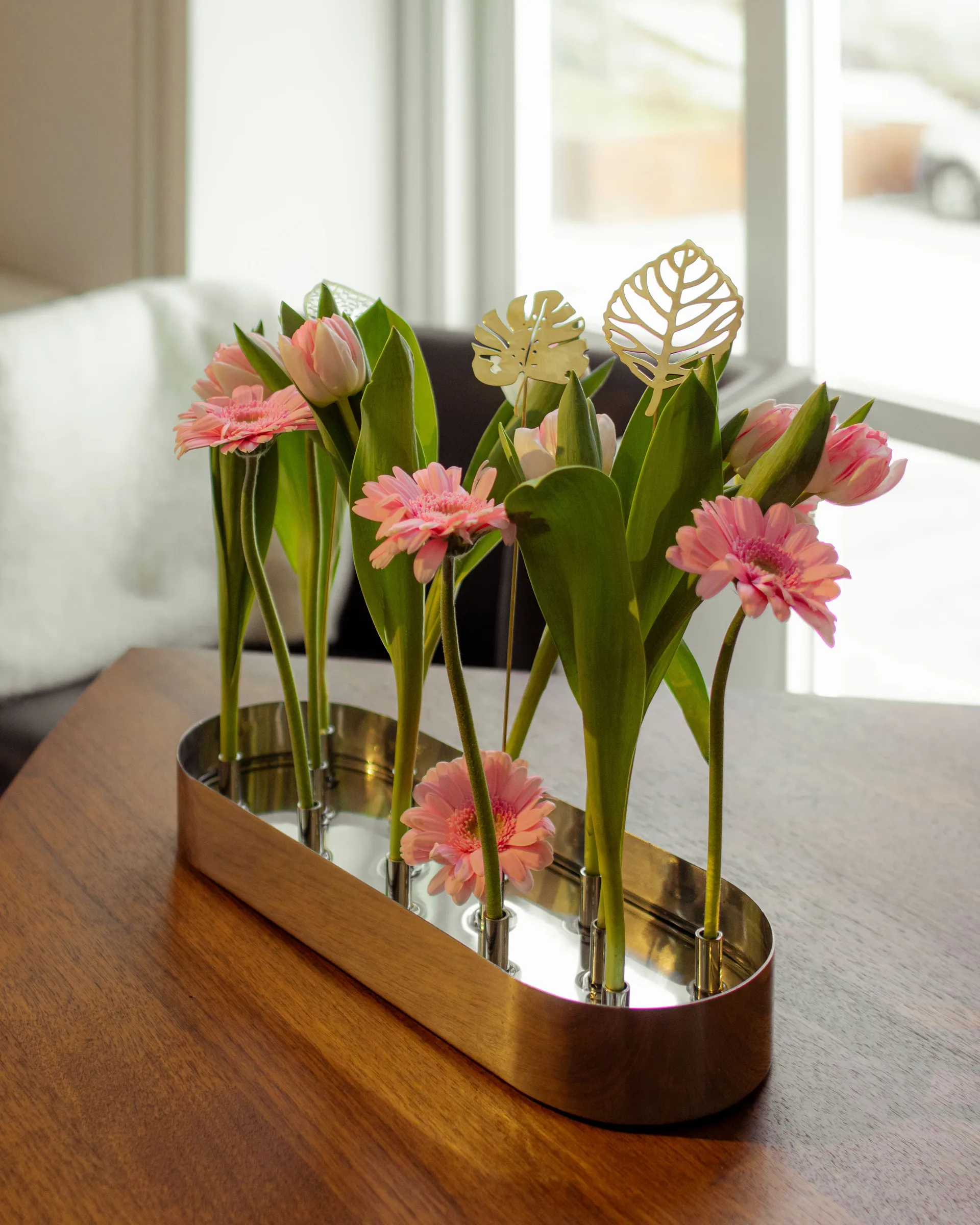 Decorazione foglie Brass 2 pezzi, Legno KLONG