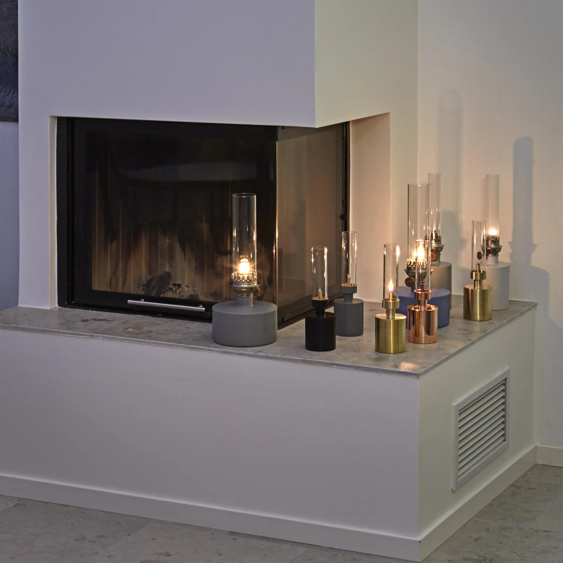 Lampada a olio Patina, grande, grigio KLONG