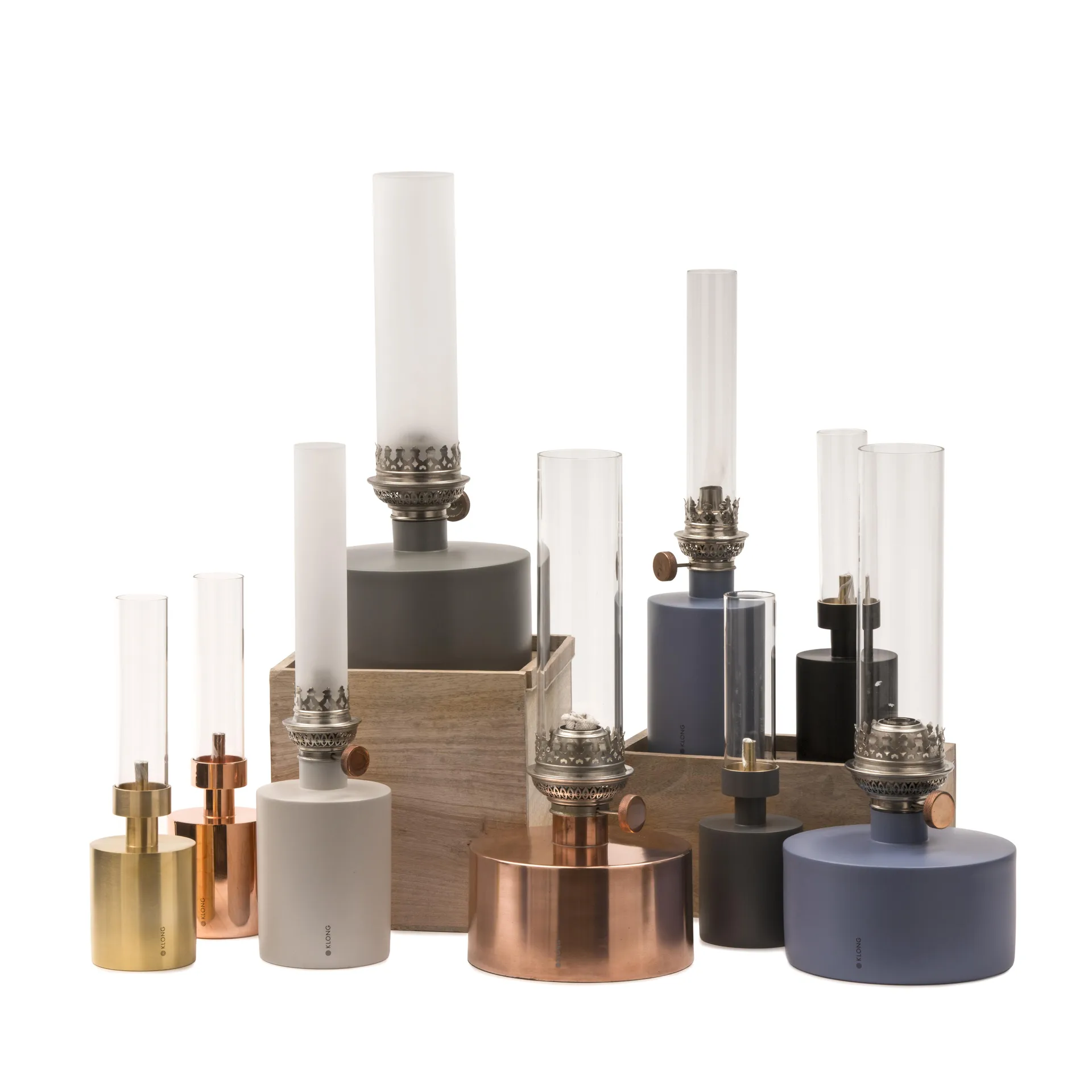 Lampada a olio Patina, piccola, grigio KLONG