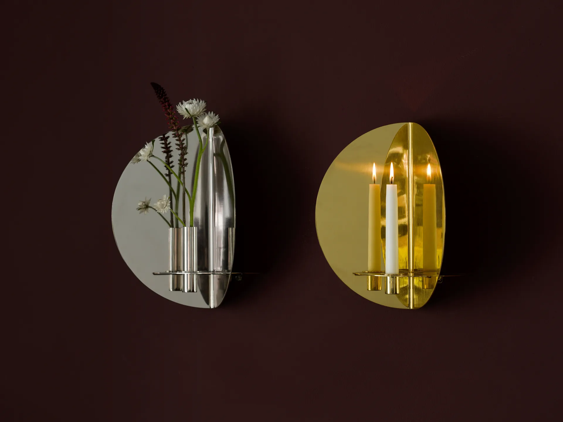 Portacandele da parete Twilight, ottone KLONG