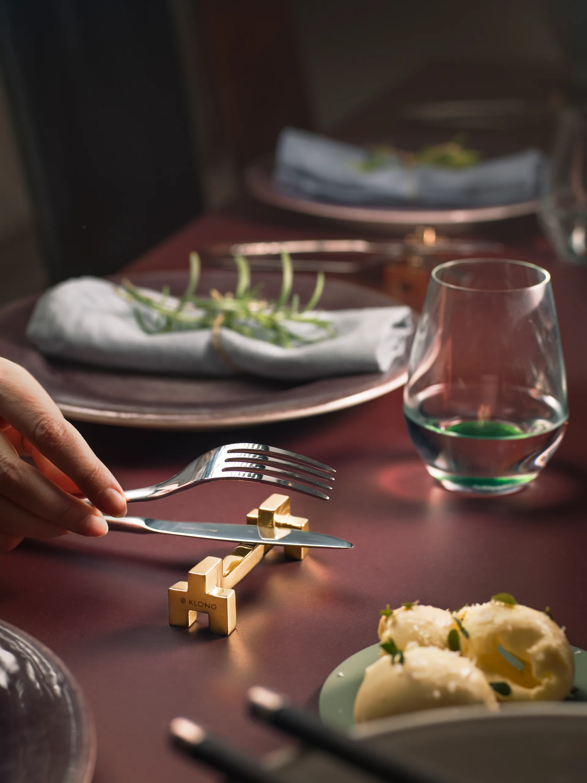 Portaposate Signe confezione da 2, ottone KLONG