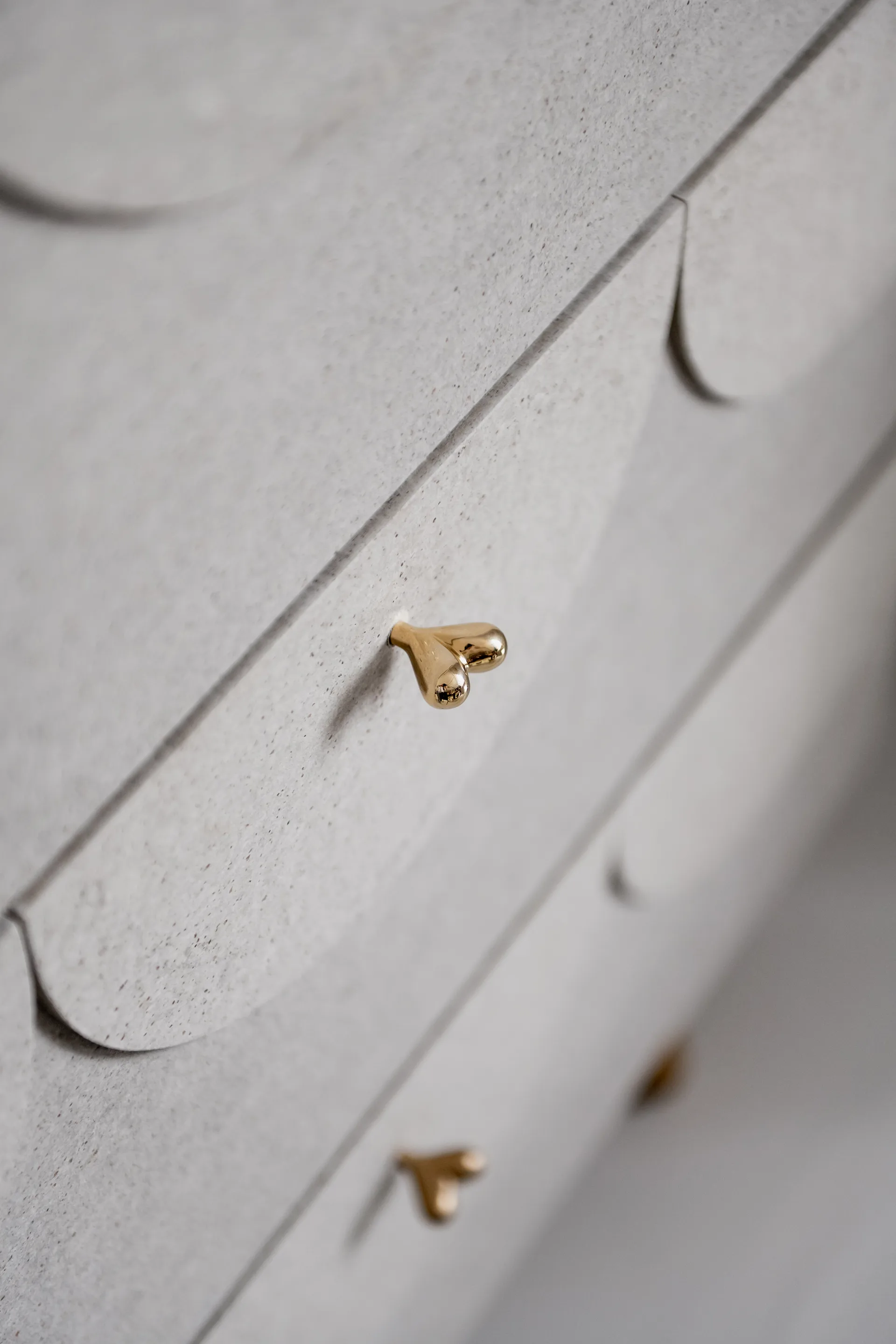 Set di 4 pomelli a forma di cuore, Ottone KLONG